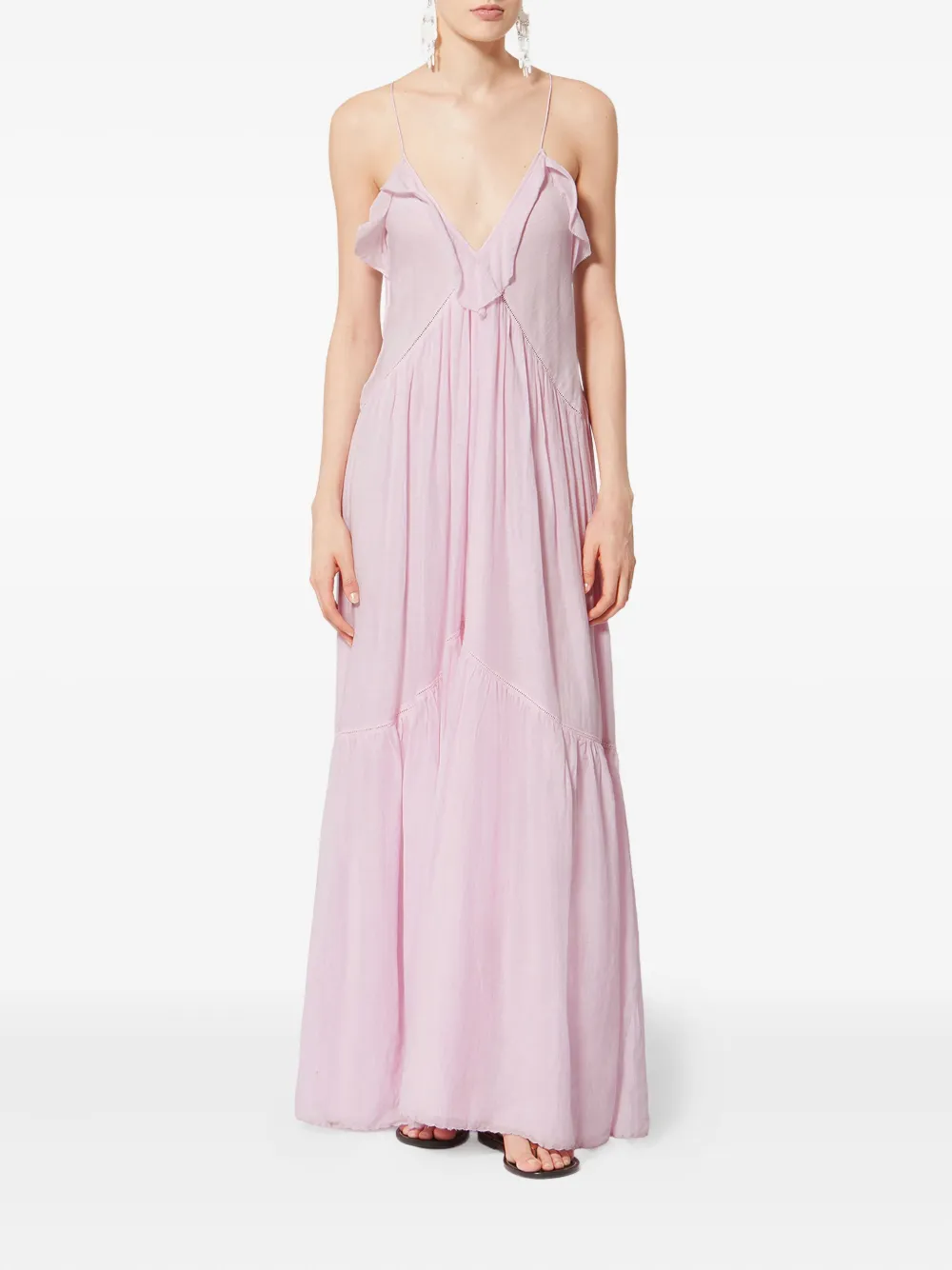 Isabel Marant Étoile Vasma Ruffled Maxi Dress In Pink