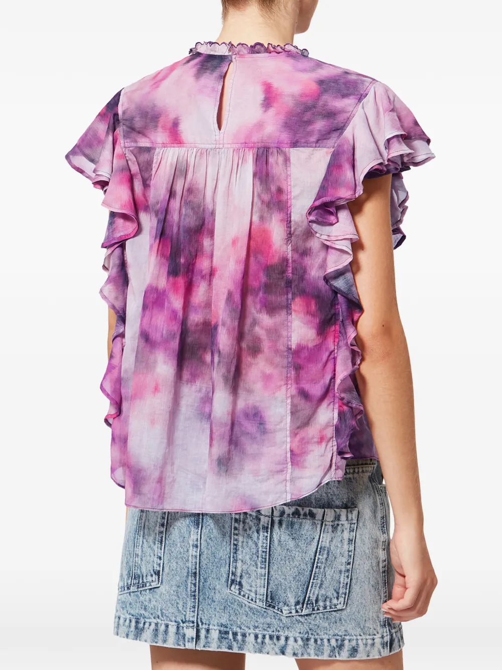 MARANT ÉTOILE Dalyane Top in Purple, view 4