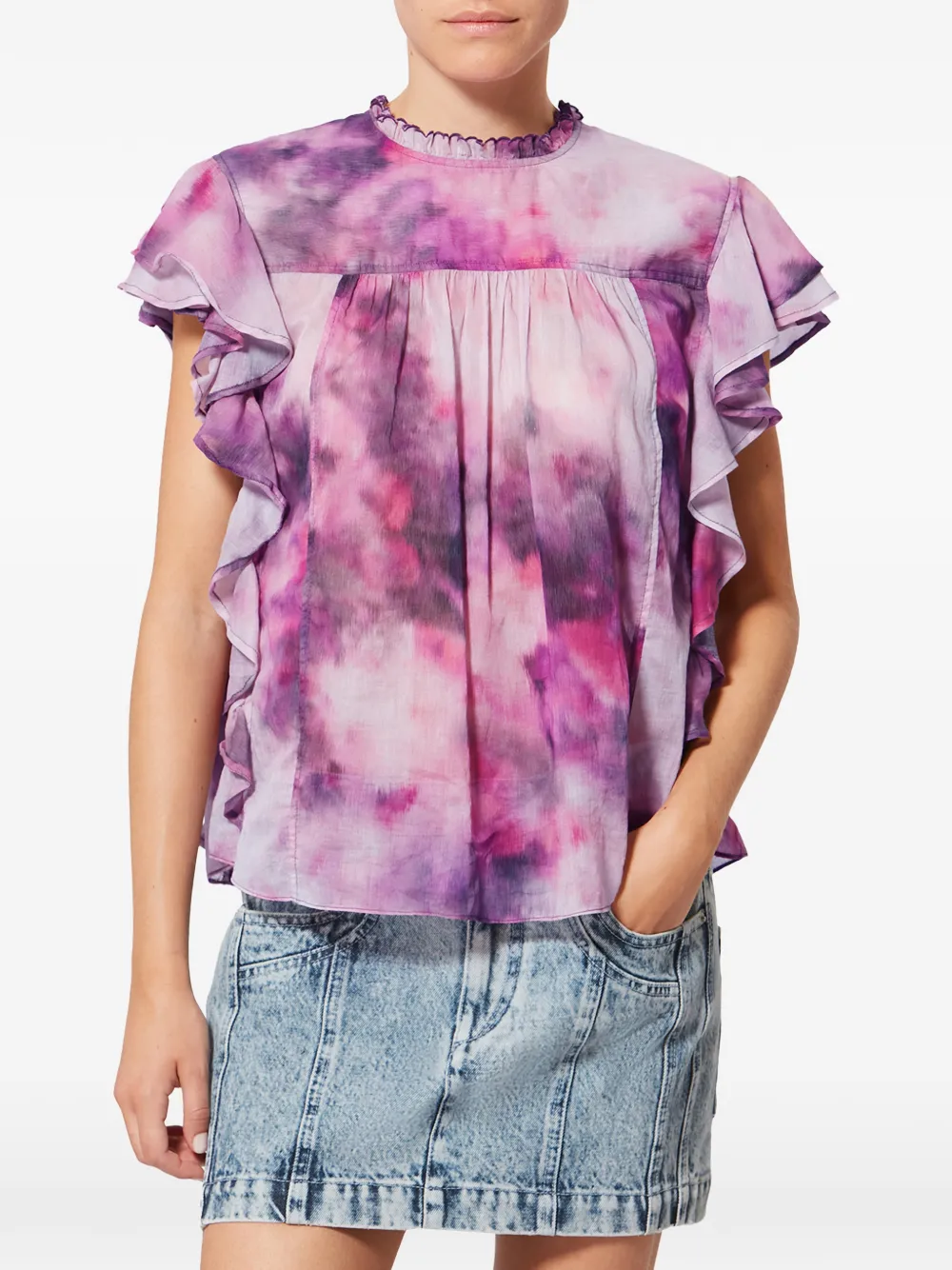 MARANT ÉTOILE Dalyane Top in Purple, view 3