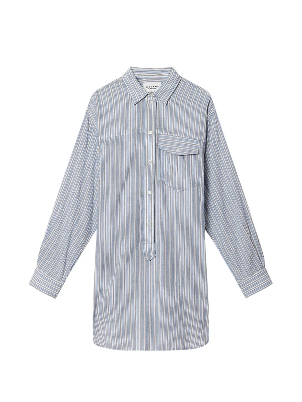 MARANT ÉTOILE Loriane striped flap-pocket mini dress - Blu
