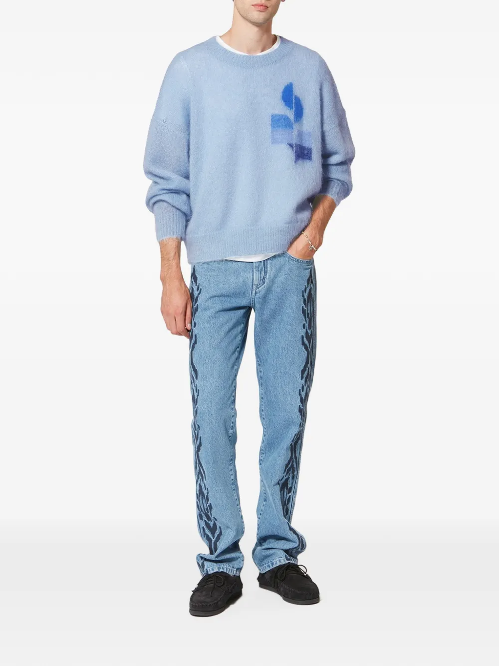 MARANT Drany pullover met grafische print Blauw