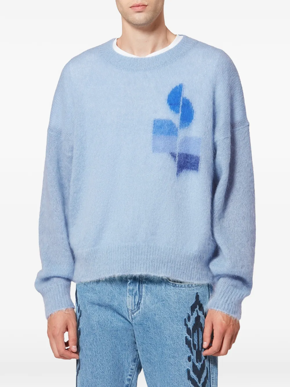 MARANT Drany pullover met grafische print Blauw