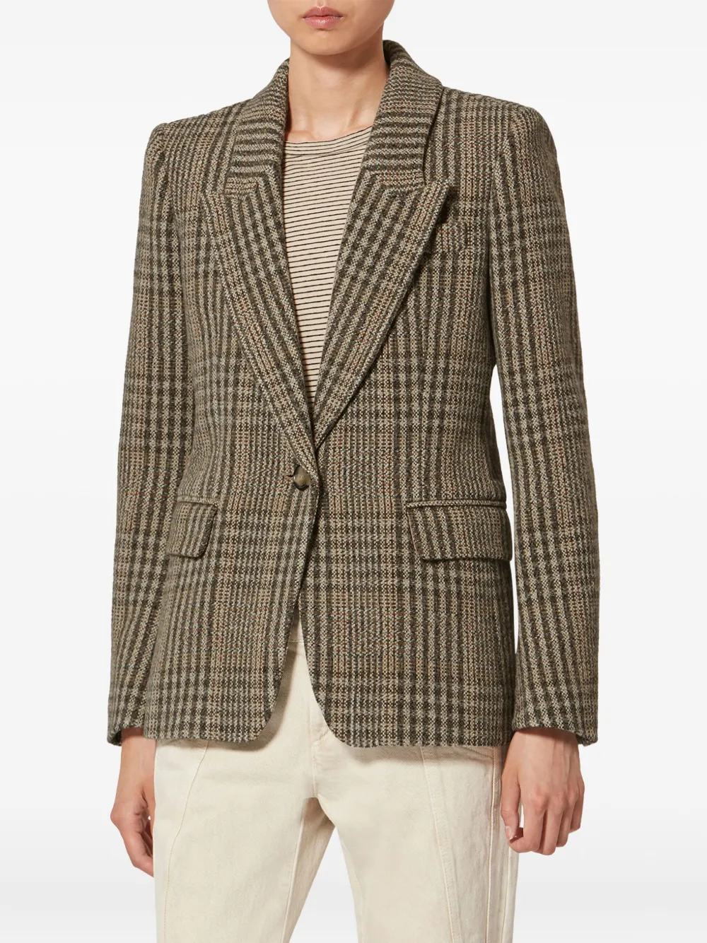 Isabel Marant Étoile Kerstin Checked Blazer In Brown