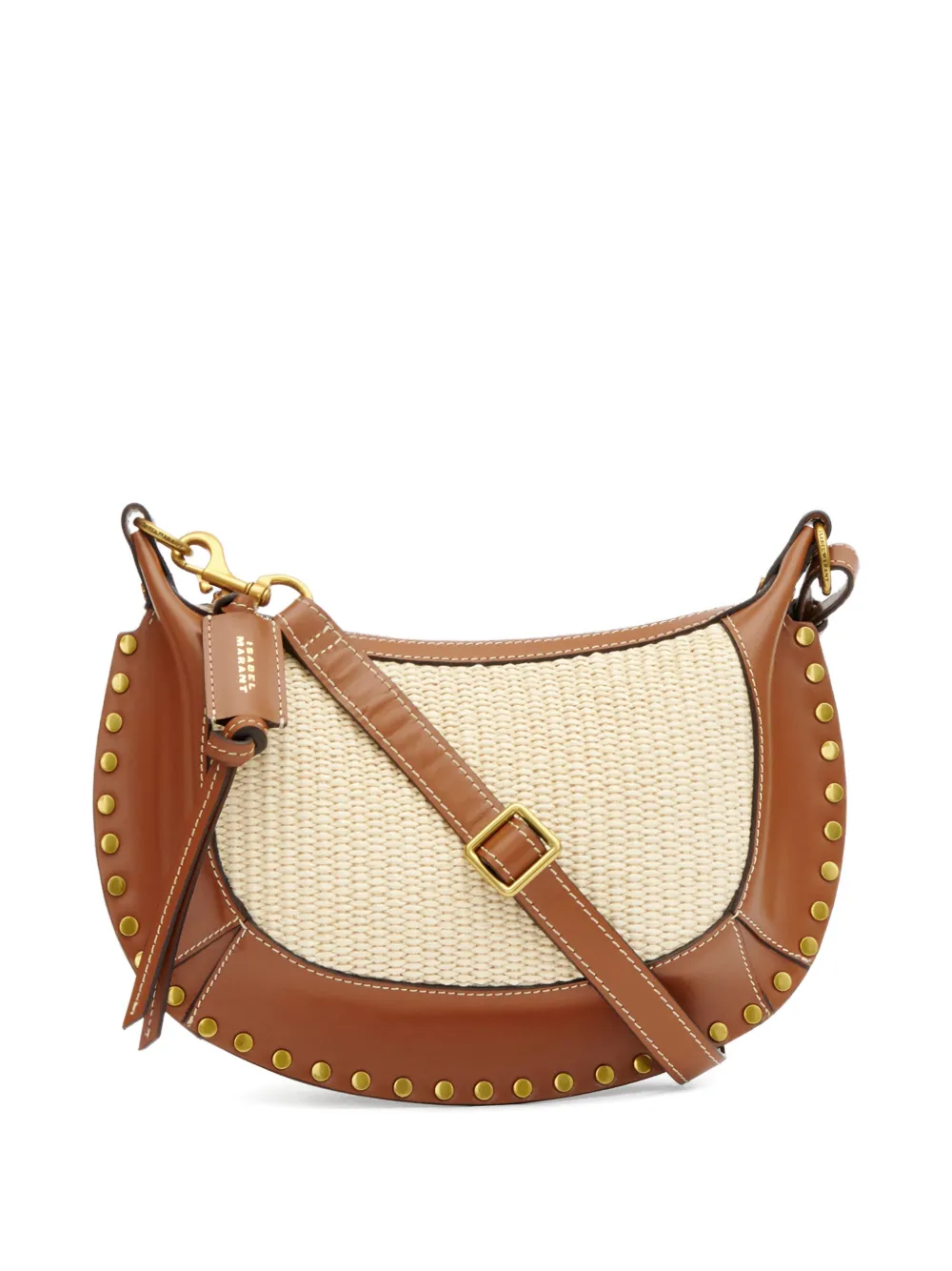 ISABEL MARANT Oskan Moon schoudertas met studs Bruin