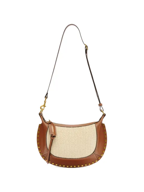 ISABEL MARANT Oskan Moon raffia studded shoulder bag