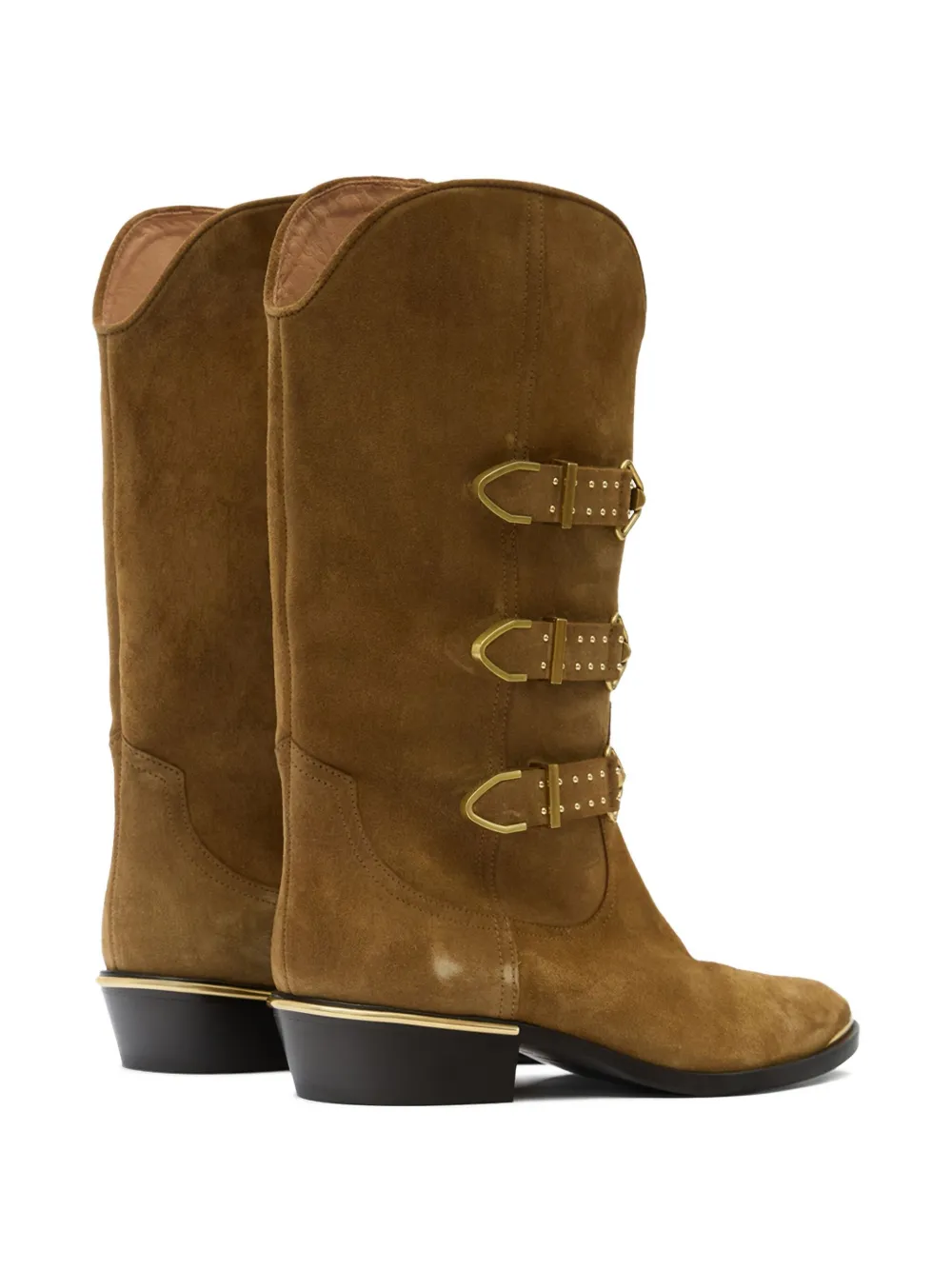 ISABEL MARANT Mexia laarzen met gesp en studs Bruin