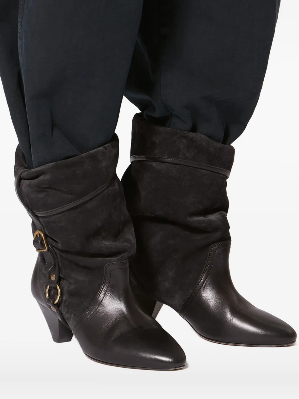 Isabel Marant 55mm Darner Buckle-detail Ankle Boots In Black