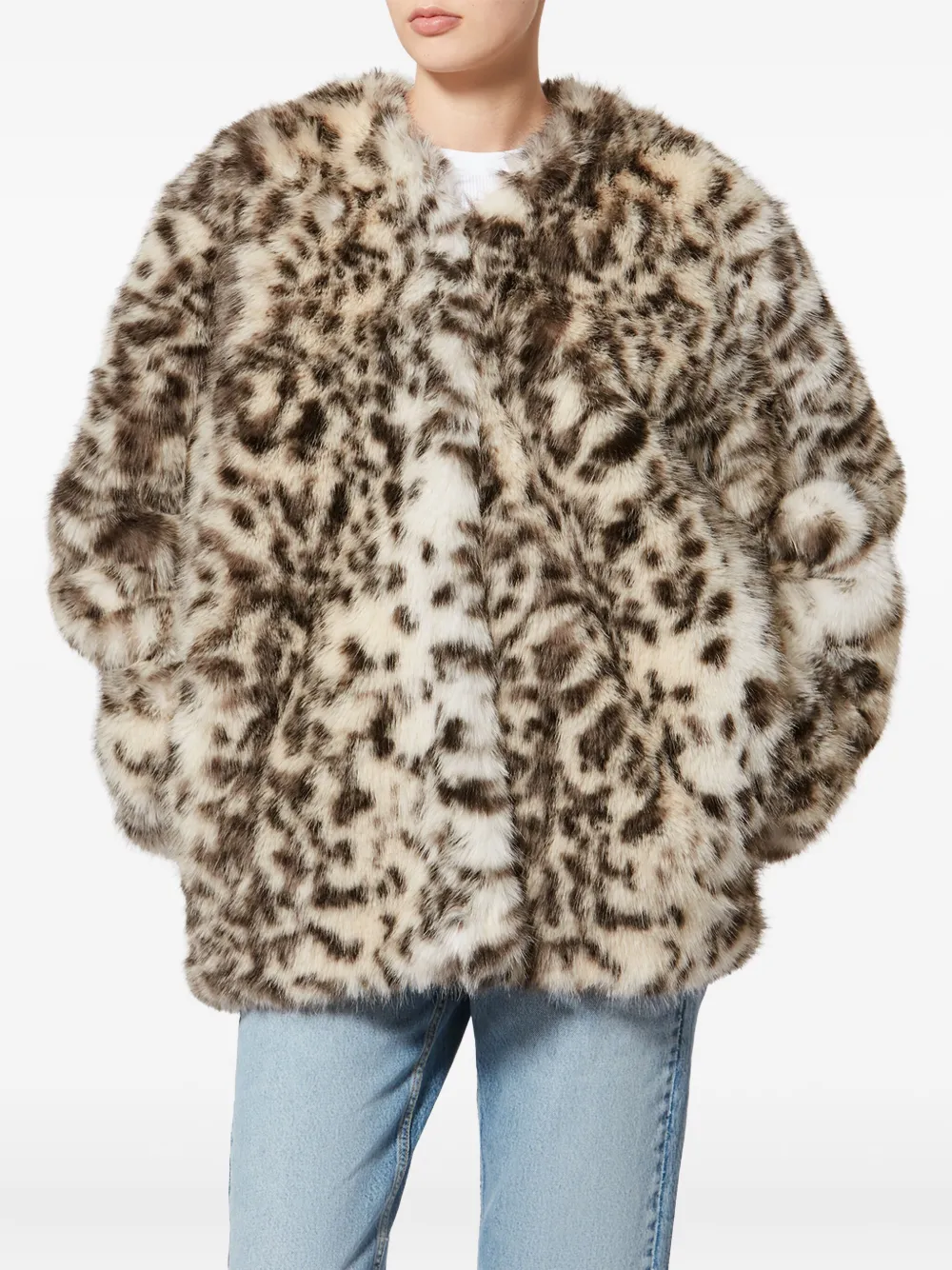Isabel Marant Aglae Animal-print Coat In Brown