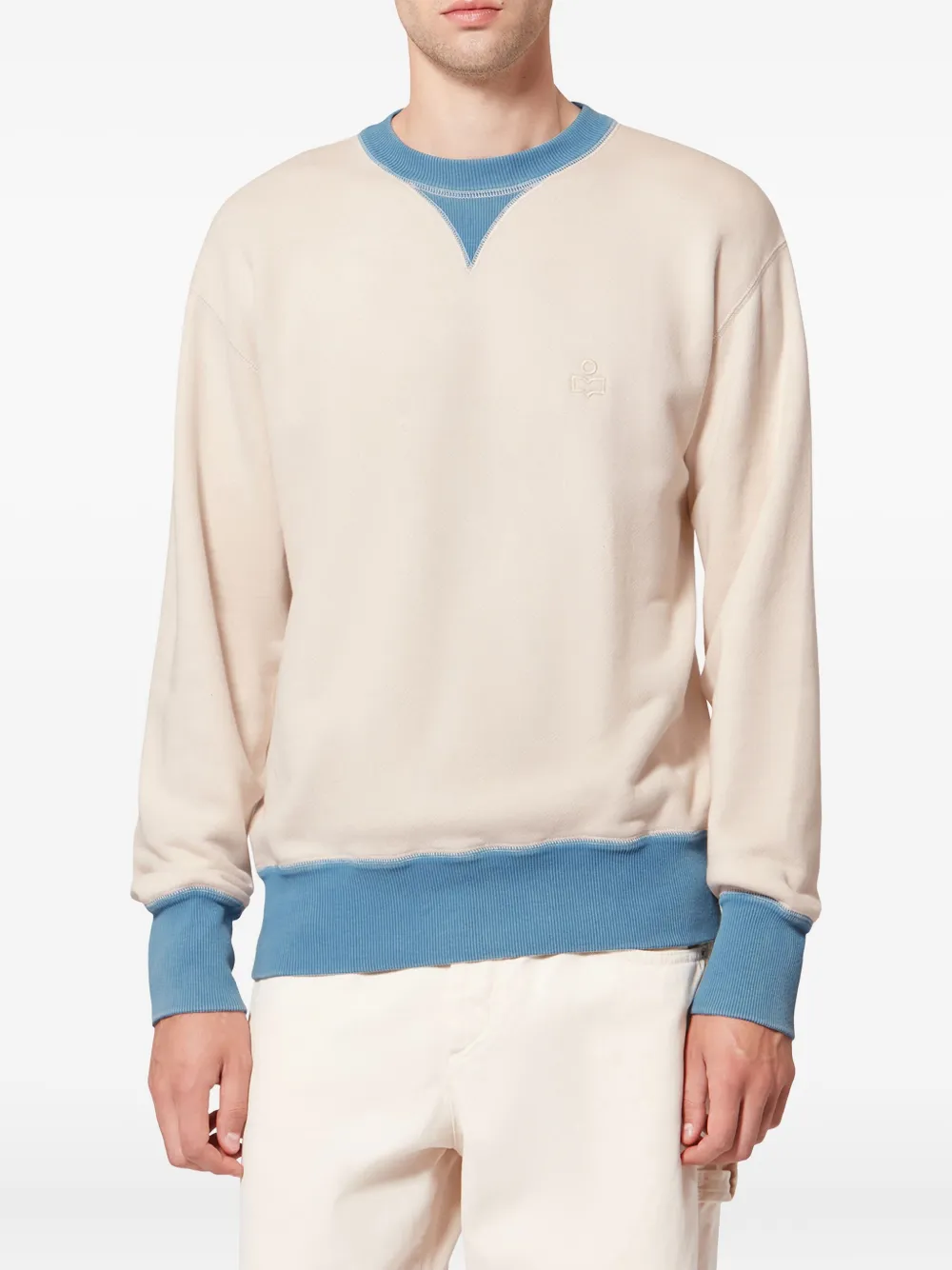  Marant Miker Logo-embroidered Sweatshirt - Neutrals 