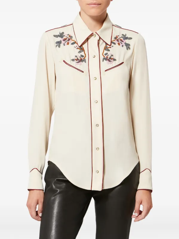 Isabel Marant ブラウス ISABEL MARANT Umberta appliquéd cotton-gabardine shirt | NET-A-PORTER