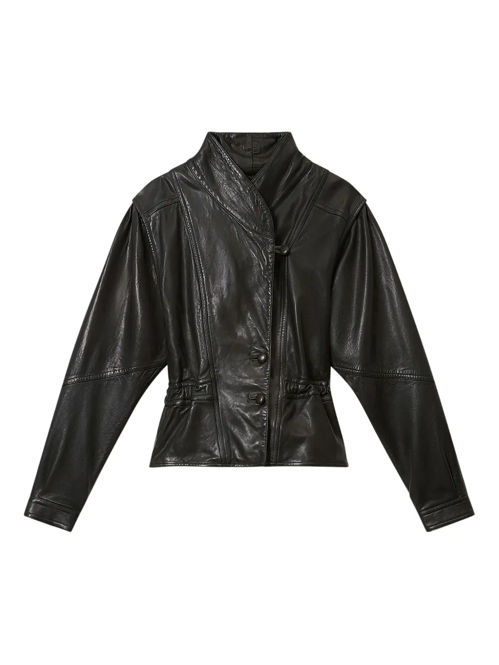 ISABEL MARANT Tressy buttoned leather jacket | Black | Image 1
