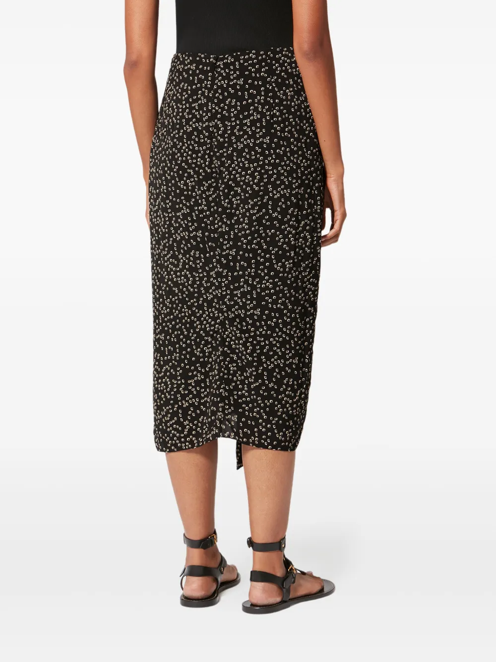 Isabel Marant Étoile Zaine Draped Midi Skirt In Black
