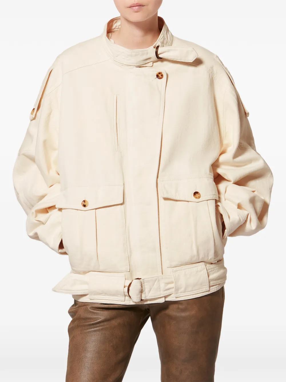  Isabel Marant X Isalya Buckle Pocket Jacket - Neutrals 