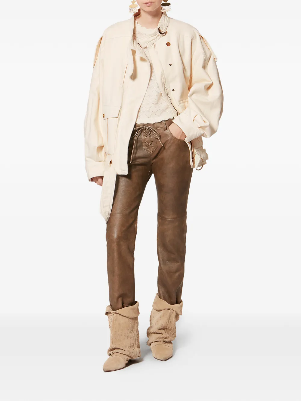  Isabel Marant X Isalya Buckle Pocket Jacket - Neutrals 