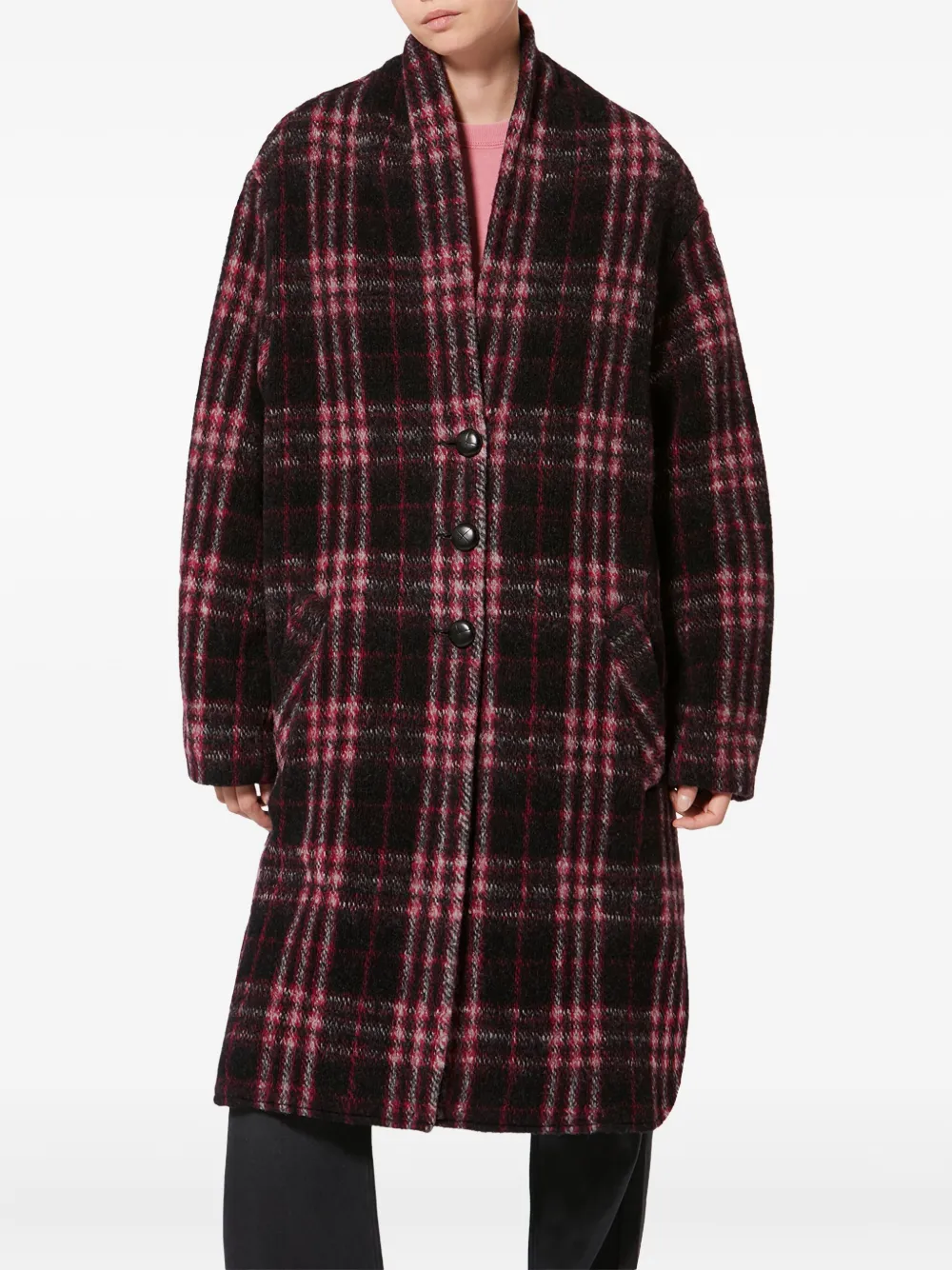 Isabel Marant Étoile Gabriel Checked Single-breasted Coat In Multi