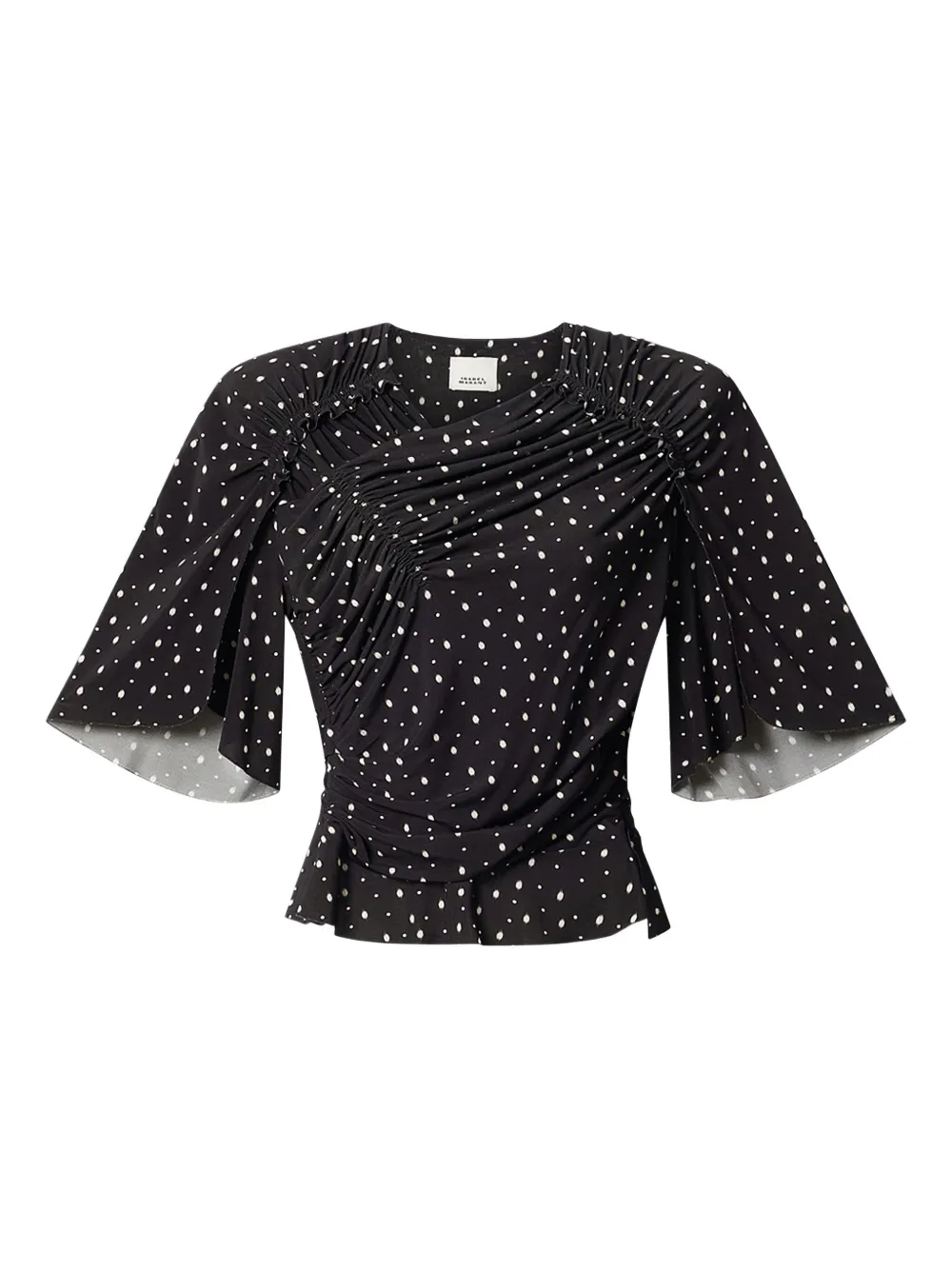 ISABEL MARANT draped polka dot top | Black | Image 1