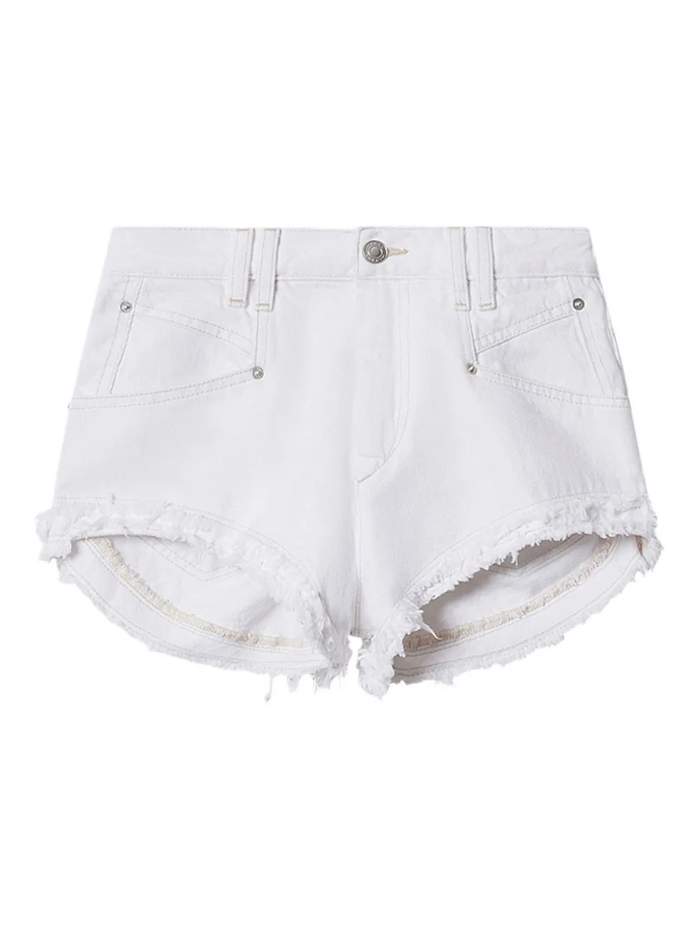 Isabel Marant Eneidala Frayed Shorts In White