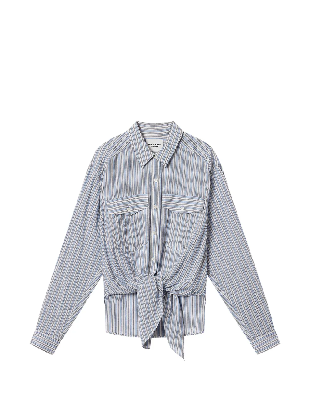 MARANT ÉTOILE Nath striped flap-pocket shirt - Blu