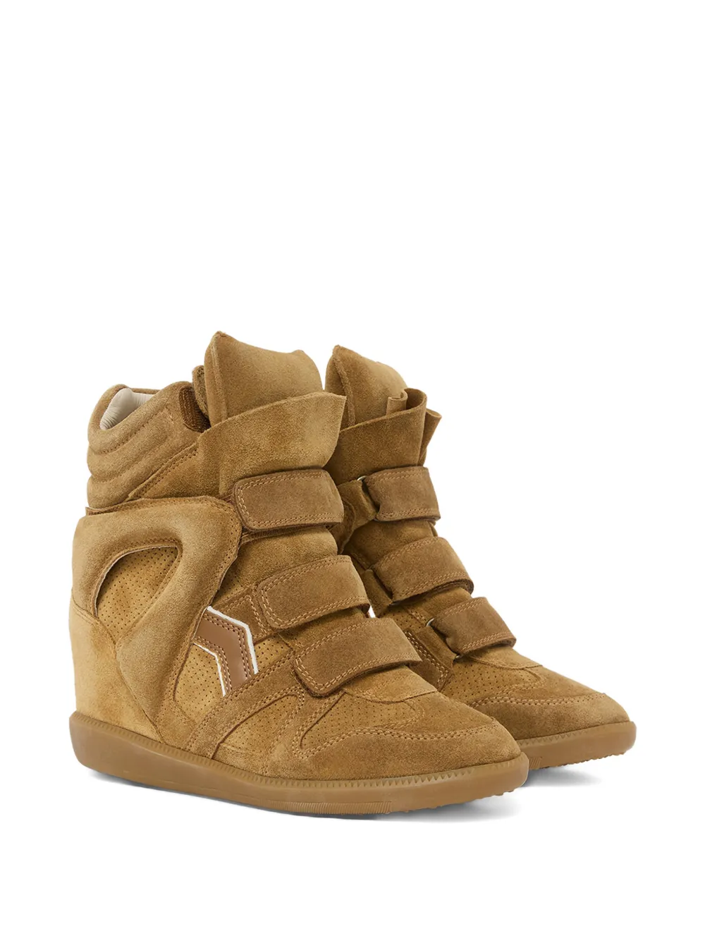 ISABEL MARANT Bekett velvet strap sneakers - Bruin