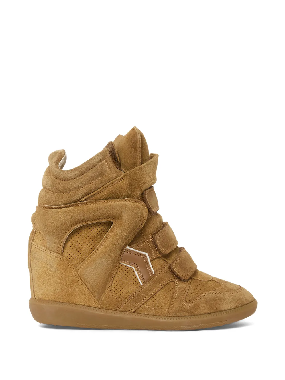 ISABEL MARANT Bekett velvet strap sneakers - Marrone