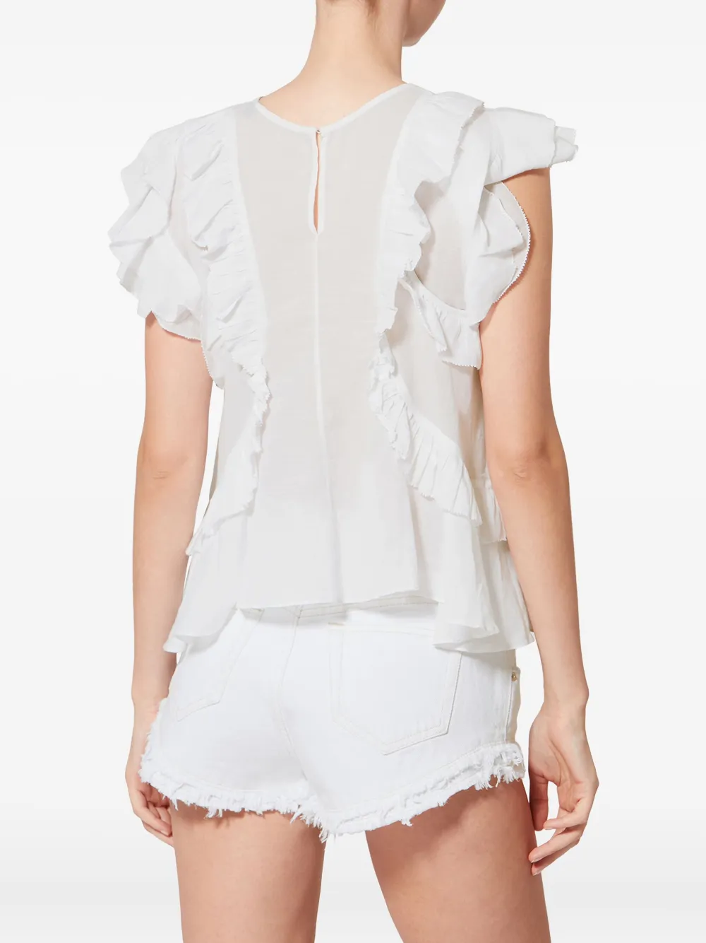 Isabel Marant Étoile Nalou Ruffled Top In White