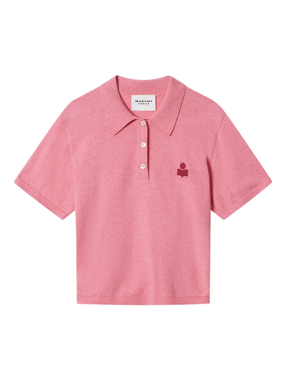 Isabel Marant Étoile Althea Buttoned Logo Polo Top In Pink