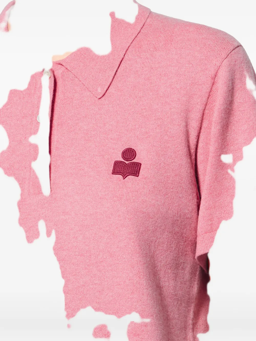 Isabel Marant Étoile Althea Buttoned Logo Polo Top In Pink