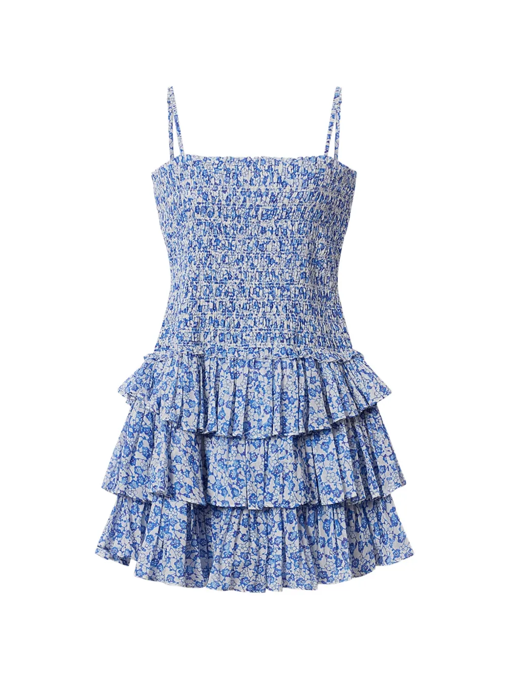 MARANT ÉTOILE Elodie ruffled floral-print dress - Blu