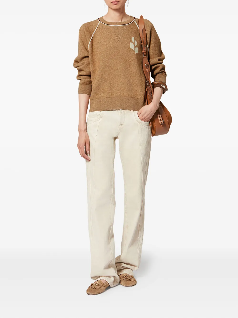 Isabel Marant Étoile Loriby Logo Sweater In Brown