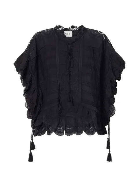 MARANT ÉTOILE lace-trim blouse