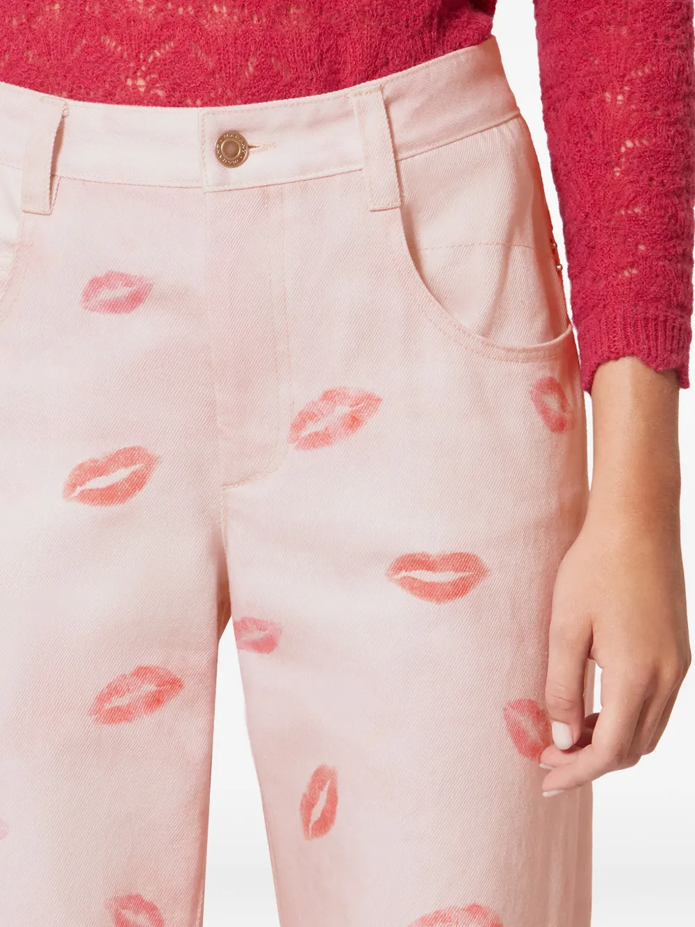ISABEL MARANT Brinsa broek met lipprint Roze
