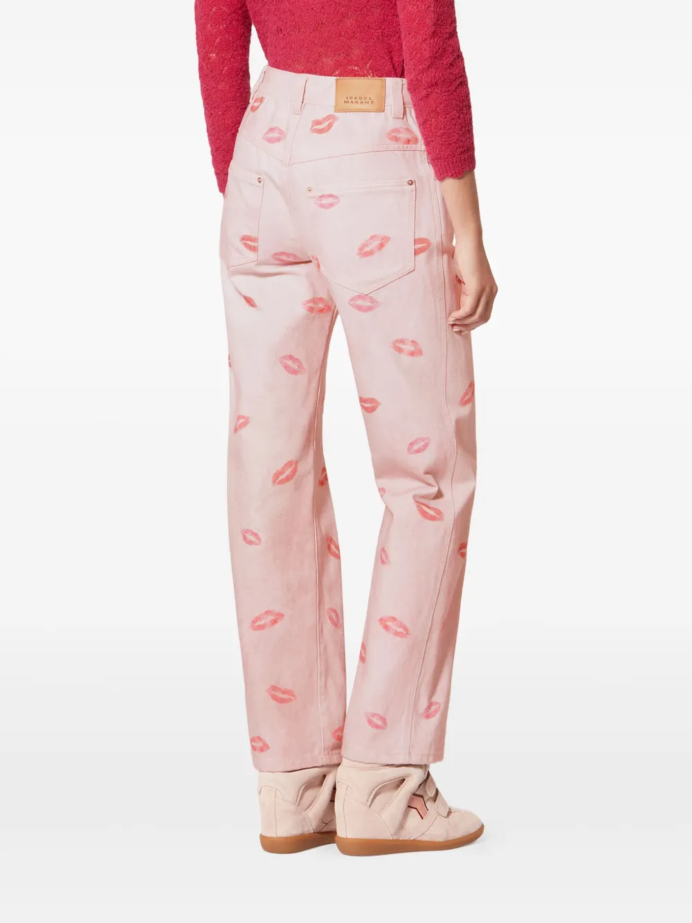 ISABEL MARANT Brinsa broek met lipprint Roze
