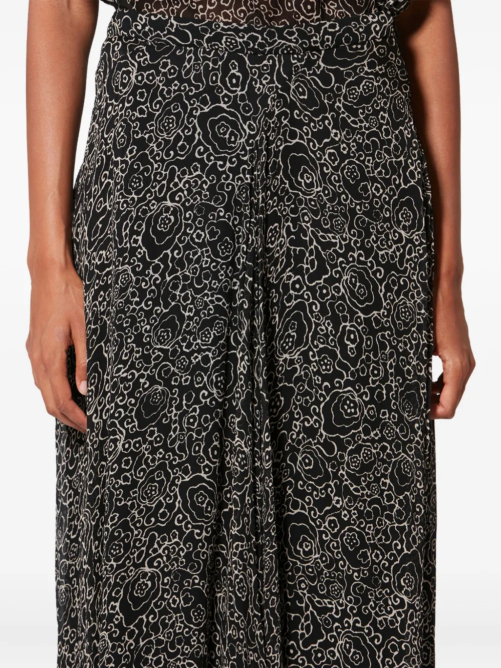 Marant Étoile Lycia Floral-print Midi Skirt in Black, view 5