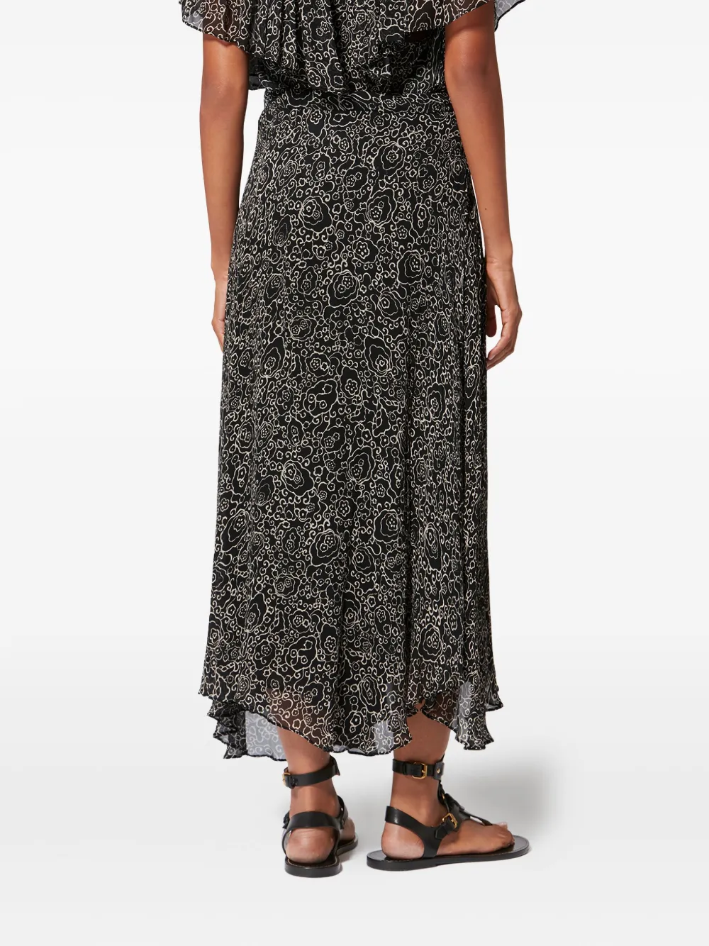 Marant Étoile Lycia Floral-print Midi Skirt in Black, view 4