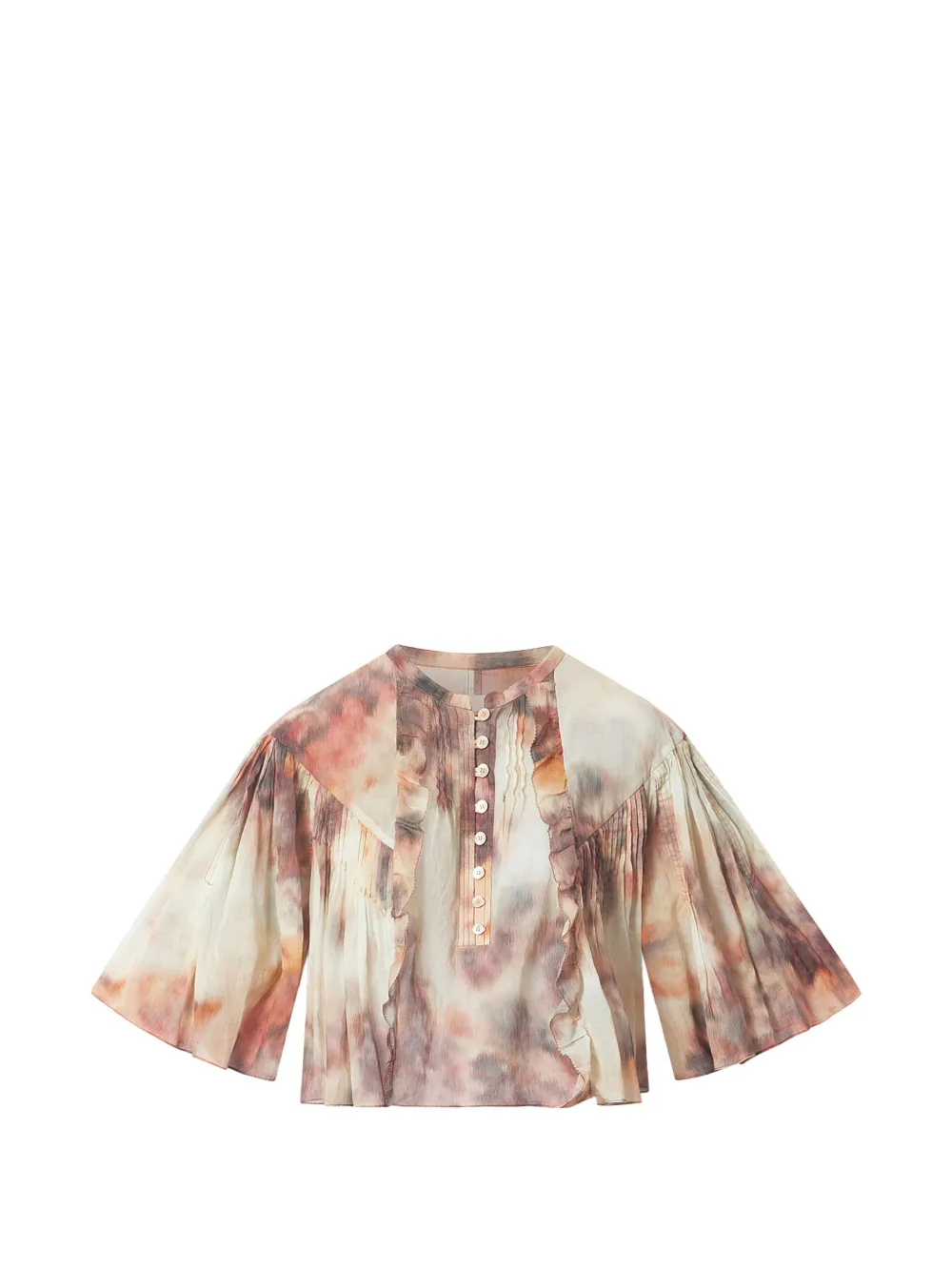 MARANT ÉTOILE Veelia ruffled buttoned blouse - Toni neutri