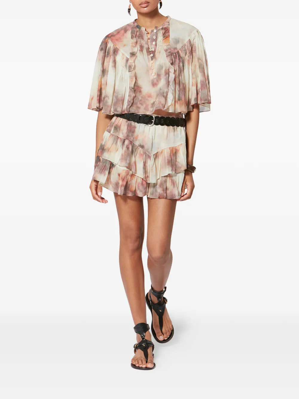  Marant étoile Veelia Ruffled Buttoned Blouse - Neutrals 