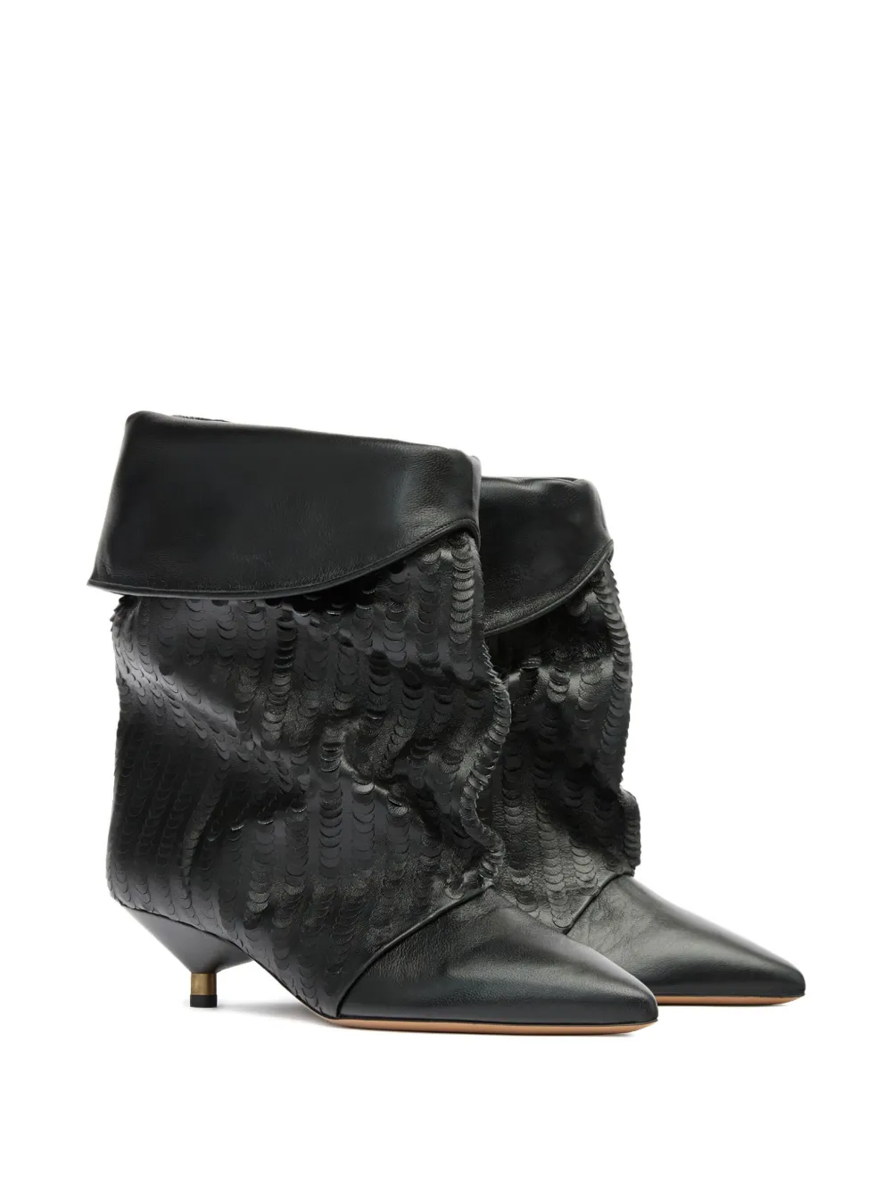 Isabel Marant 45mm Edrik Pointed Embossed Boots In Black
