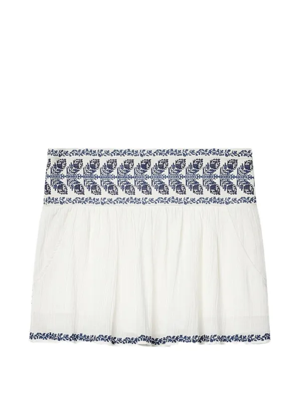 Marant Étoile Picadilia Embroidered Mini Skirt in White
