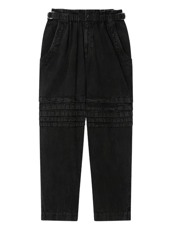 Marant Étoile Mellya Ruffled-detail Trousers in Black
