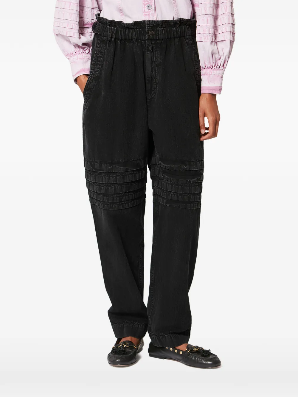 Isabel Marant Étoile Mellya Ruffled-detail Trousers In Black