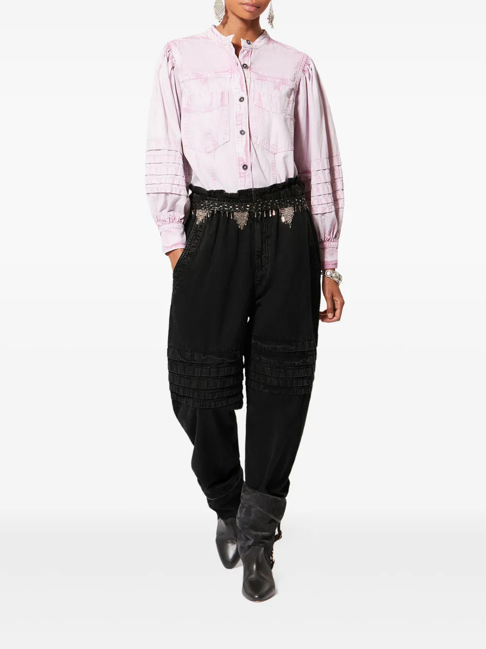 MARANT ÉTOILE Mellya broek met ruches - Zwart