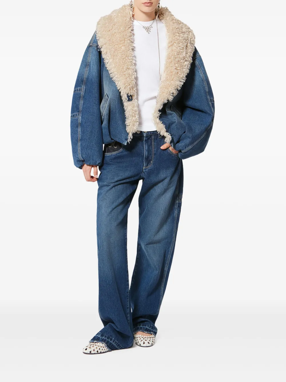 ISABEL MARANT fur collar charone jacket | Denim Jackets | Image 2