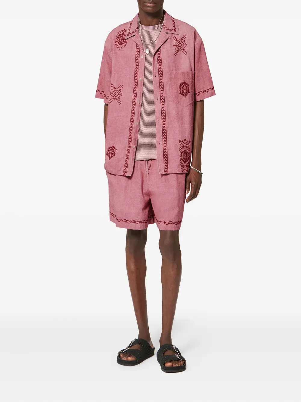 MARANT Zekim overhemd met borduurwerk - Roze