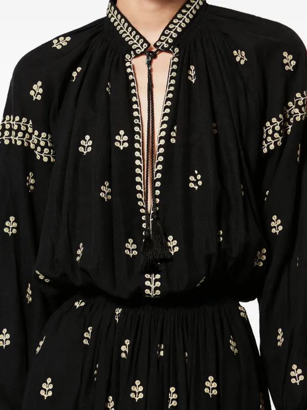 ISABEL MARANT Maxi x Rodilia Embroidered Dress | Black | FARFETCH
