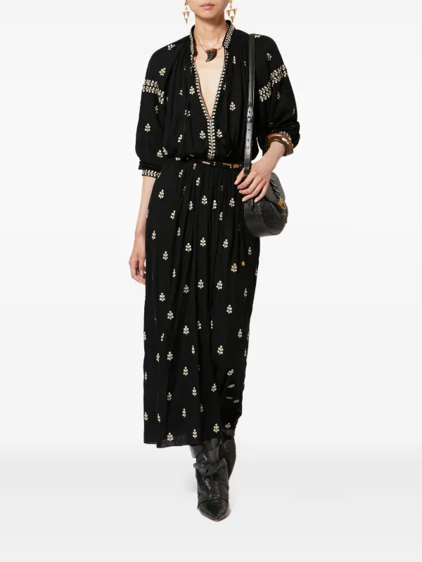 ISABEL MARANT Maxi x Rodilia Embroidered Dress | Black | FARFETCH