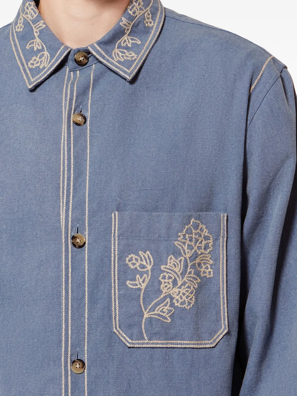MARANT Rudy shirtjack met borduurwerk Blauw