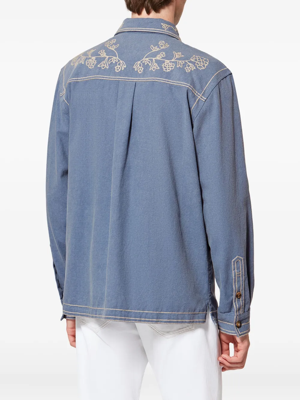 MARANT Rudy shirtjack met borduurwerk Blauw