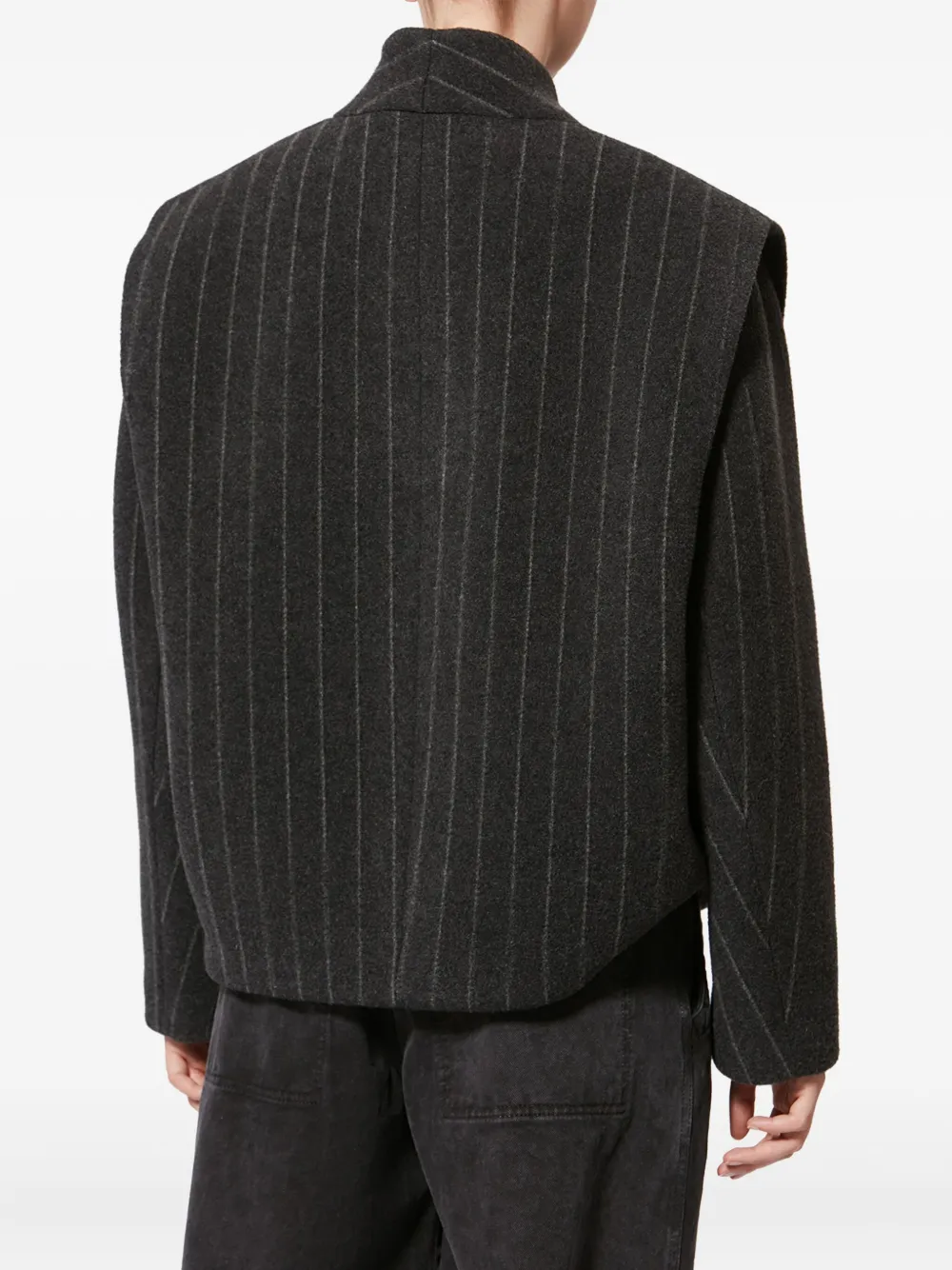 Isabel Marant Dyogo Pinstripe Button Jacket In Gray