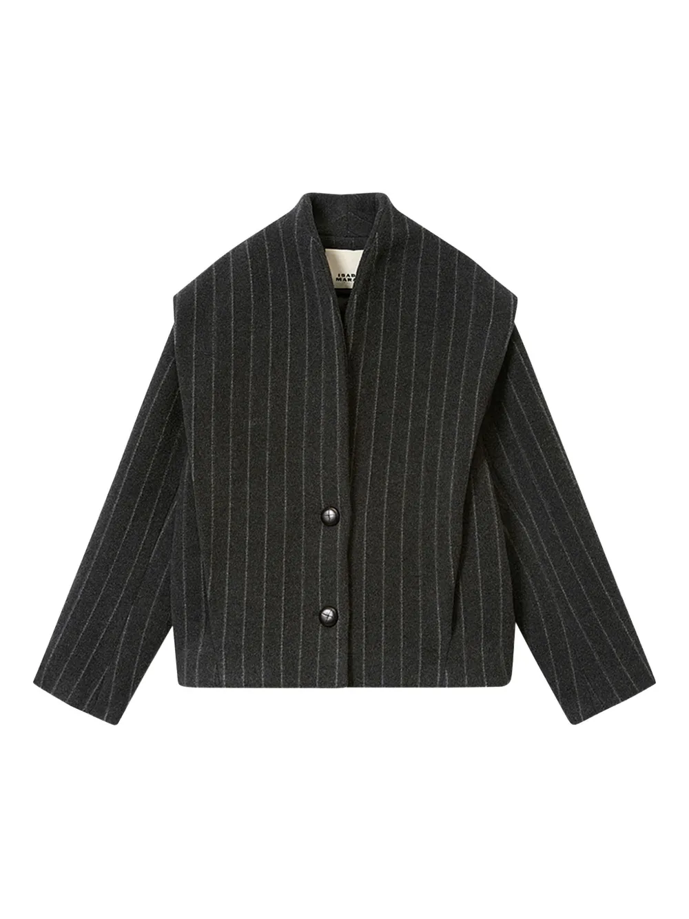 Isabel Marant Dyogo Pinstripe Button Jacket In Gray