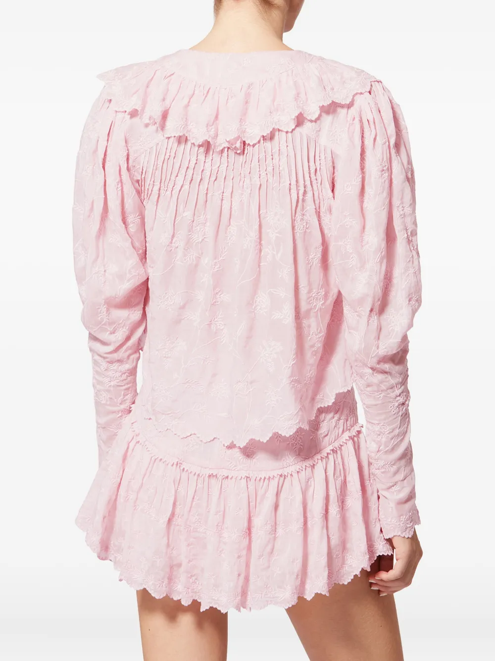 Zelly Ruffled Embroidered Top
